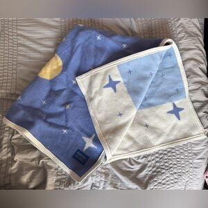 Beaver State Pendleton Vtg Wool Stars Moon Baby Crib Lap Blanket USA Rare